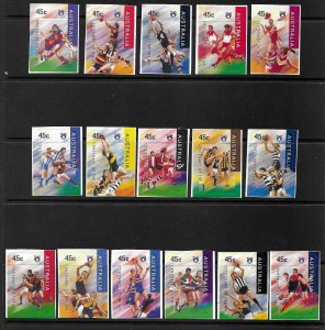 1996   AUSTRALIA  -  SG. 1606 / 1621  -  FOOTBALL LEAGUE CENTENARY - S/A - UMM