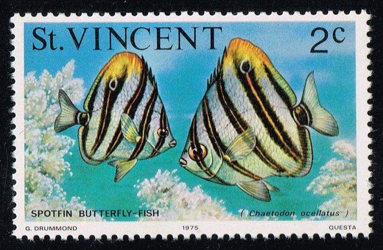 St. Vincent #408 Spotfin Butterflyfish; MNH (0.25)