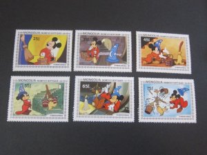 Mongolia 1983 Sc 1290-95 Disney MNH