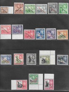 MALTA 1948 - 1953 SET ex 2d  yellow-ochre SG 234/248 ex SG 238c MNH/MH Cat £100