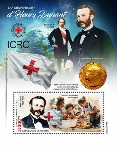 GUINEA - 2023 - Henry Dunant - Perf Souv Sheet - Mint Never Hinged