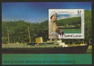 St Lucia 833 MNH Queen Elizabeth 60th Birthday, Ship Britannia