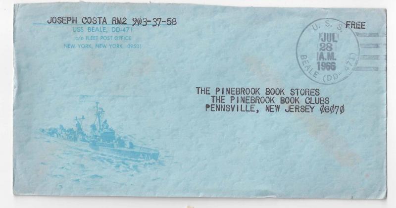 USS Beale DD-471 1966 Cacheted Naval Cover