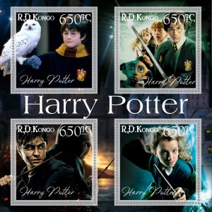 Stamps. Cinema. Harry Potter  2022 year 1+1 sheets perforated  Congo