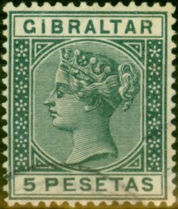 Gibraltar 1889 5p Slate-Grey SG33 Fine Used