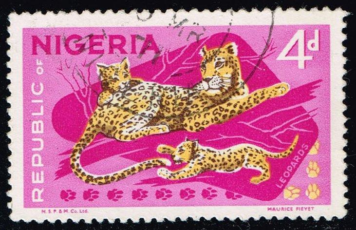 Nigeria #261 Leopard and Cubs; Used (0.25)