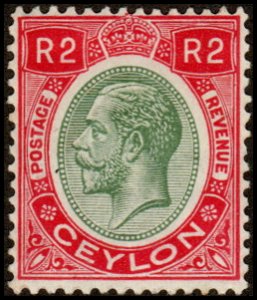 Ceylon 255 - Mint-H - 2r George V (1929) (cv $5.15)
