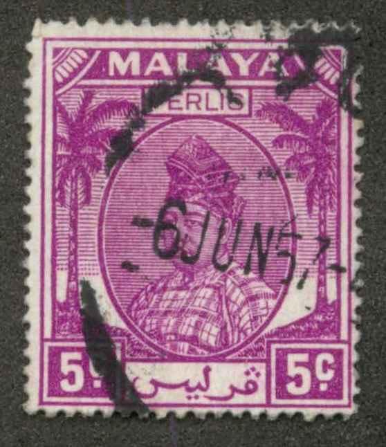 Malaya Perlis 22 Used F pencil notes