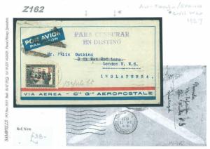 DBZ162 1937	SPAIN Malaga via FRANCE Marseille Airmail Civil War/GB London