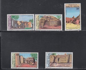 Burkina Faso # 595-599, Traditional Houses,  Mint NH, 1/2 Cat.