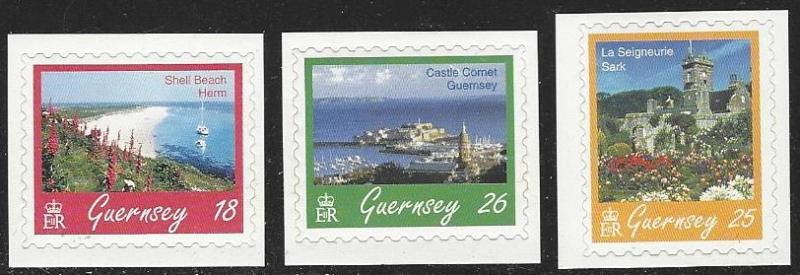 Guernsey #593-595 MNH Full Set of 3 Self-Adhesive