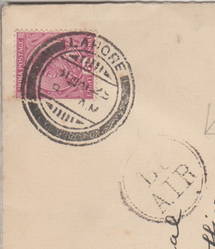 INDIA cover postmarked Lahore (Pakistan) 31 March 1929 early airmail to London