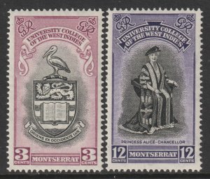 Montserrat Scott 112/113 - SG121/122 1951 University Set MH*