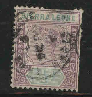 Sierra Leone Scott 34 Used Victoria stamp cut perfs