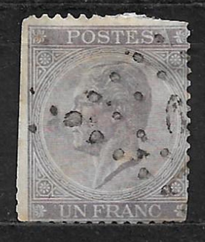 COLLECTION LOT OF #22 BELGIUM 1865 + CV = $97.50