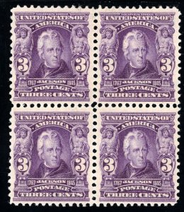 USAstamps Unused VF US 1902 Jackson Block Scott 302 OG MVLH SCV $230