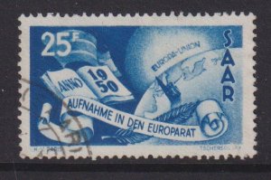 Saar  #226  used  1950 admission to Council of Europe  25fr