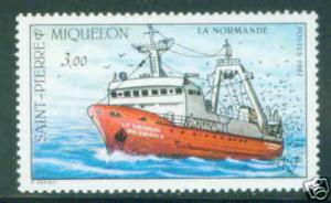 St Pierre Miquelon Scott 495 MNH** FishTrawler ship CV$3.25