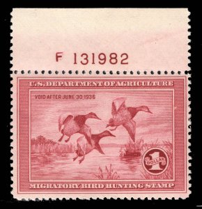 US # RW2 MINT OG NH PLATE SINGLE POST OFFICE FRESH CHOICE $700 LOT #16388-41