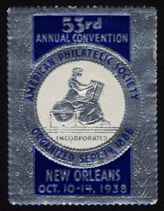 1938 American Philatelic Society Cinderella Exhib Label MNH