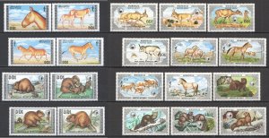 B1037 1986-89 Mongolia Fauna Wild Animals ! 5Set Mnh