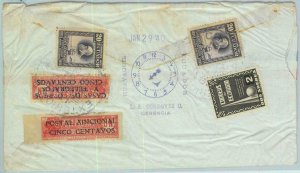 95543 - ECUADOR - POSTAL HISTORY - TOBACCO Revenue stamps on COVER  1940