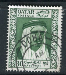 QATAR; 1961 early Pictorial issue fine used 30np. value