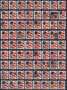 SC#3632 37¢ Flag Coil Stamp (2002) Used Lot of 72