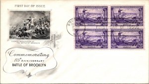 FDC 1951 SC #1003 Artcraft Cachet - Brooklyn NY - Block Of 4 - J1547