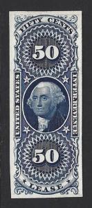 USA 1862-71 Revenue 1st Issue 50c Blue #R57P4 PLATE PROOF on Card VF