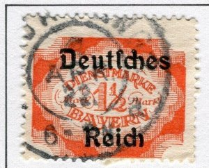 GERMANY; 1920 Bavaria Official Optd. 'Deutsches Reich' fine Mint hinged 1.5M.