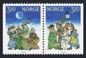 Norway 999-1000a pair,MNH.Michel 1082-1083. Christmas 1991.Scenes.