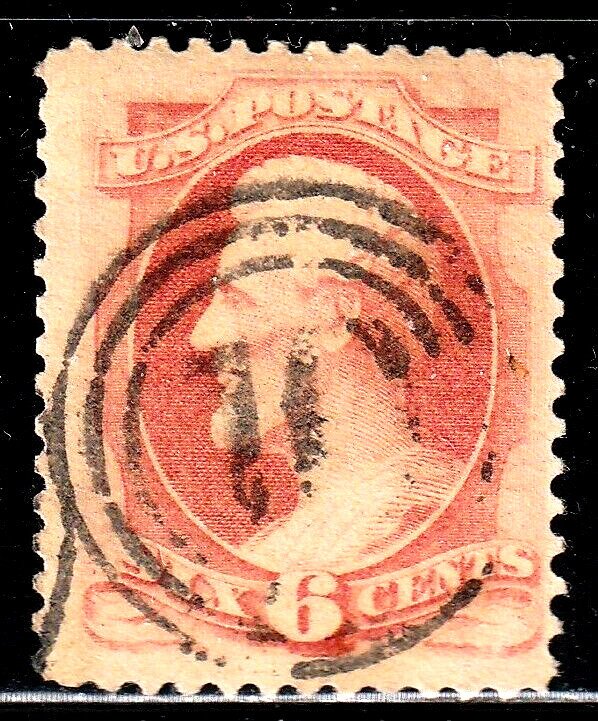 #186 US 6 CENT PINK LINCOLN-USED-N/G-FINE-VF