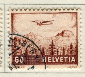 SWITZERLAND; 1941 early AIR issue fine used 60c. value