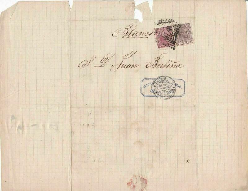 Spain 19th centuary stamps cover Ref 8327