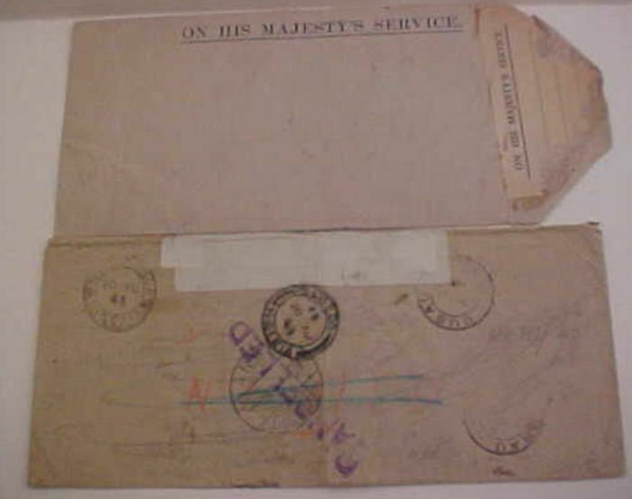 NIGERIA  OHMS 1943 ARMY SIGNALS RE USED AUG 1945 KA--- LAGOS also LAGOS