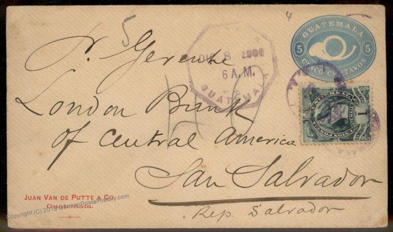 Guatemala 1900 San Salvador Cover 92806