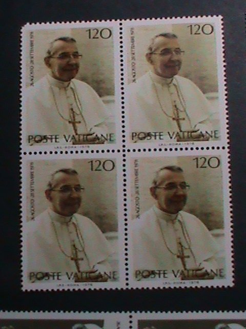 ​VATICAN CITY-1978 SC# 641-4 POPE JOHN PAUL I  MNH BLOCK OF 4 STAMPS-VERY FINE