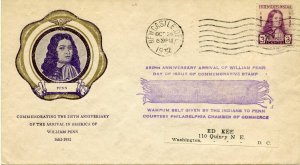 U.S. Scott 724 FDC Post Marked in Newcastle, Delaware with Rice Cachet