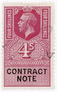 (I.B) George V Revenue : Contract Note 4/-