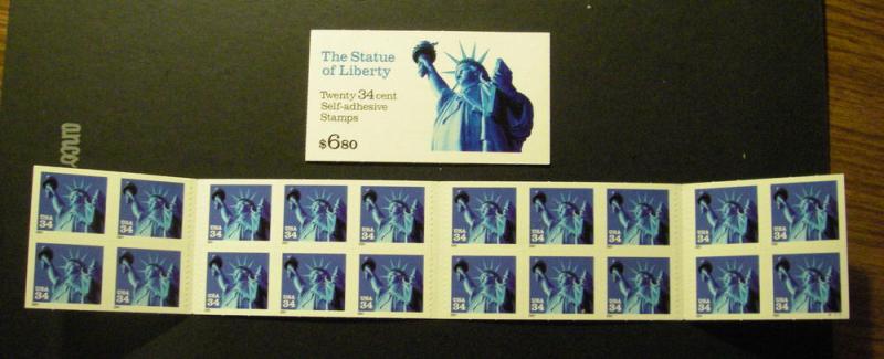 BK283, Scott 3485c, d, 34c denominated Liberty, Pane of 20, #V1111, MNH Beauty