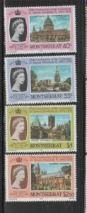 MONTSERRAT #385-388 1978 QEII CCORONATION 25TH ANNIV. MINT VF NH O.G