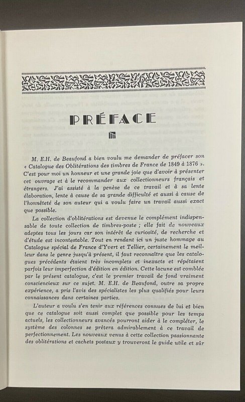 Catalogue of Obliterations, post marks, cancels, France 1849-1876  12th edition 