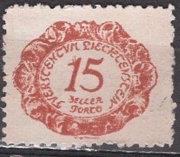 Liechtenstein; 1920: Sc. # J3: Mint Gumless Single Stamp