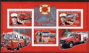 Guinea - Conakry 2006 Fire Trucks & Fire Fighters imp...