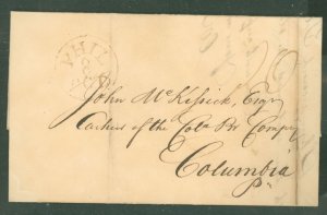 US  Intact letter dated Philadelphia Oct. 8, 1831.  Addressed to Columbia, PA this seems to be a letter to someone acknowledging