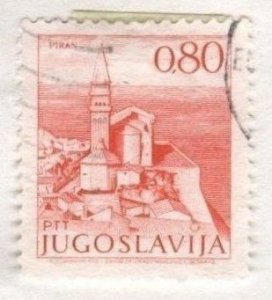 Yugoslavia 1073 (used) 80p church, Piran, rose red (1972)