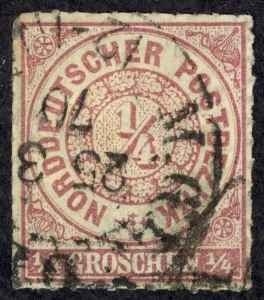 Germany North German Confederation Sc# 1 Used 1868 1/4gr Numeral