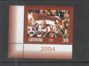 Latvia  Scott#  591  MNH  (2004 World Ice Hockey Championship)