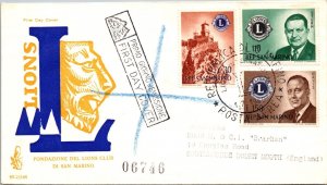 San Marino 1952 FDC - Registered Mail / Lions Club Foundation  - F65374